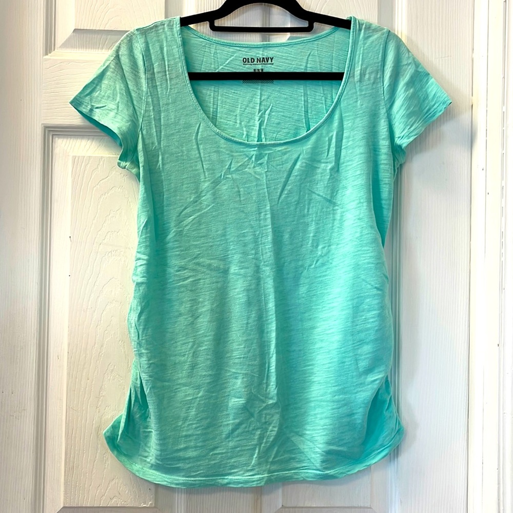 Sea foam green maternity shirt
